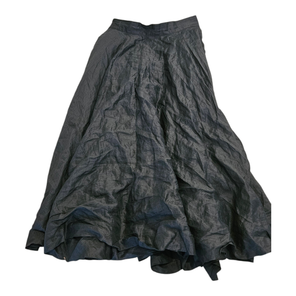 XS Black Lined Zip Closure Maxi Skirt